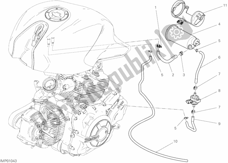 Alle onderdelen voor de Heteluchtpijpje van de Ducati Monster 797 Brasil 2019